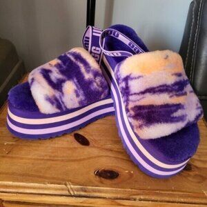 UGG Disco Marble Platform Slide Slippers Women's Size 11